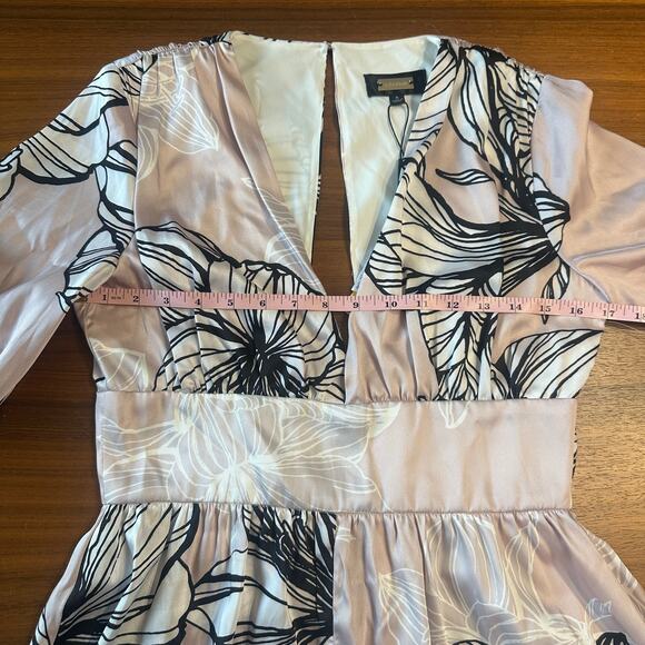 Alexia Admor Blush Pink Satin Floral Bell Sleeve Maxi Dress, Size Small NWT - Picture 6 of 10